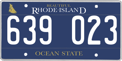 RI license plate 639023