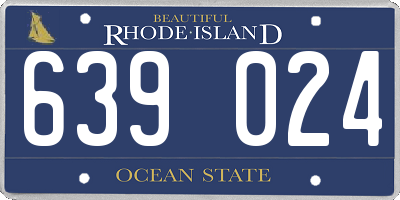 RI license plate 639024