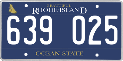 RI license plate 639025