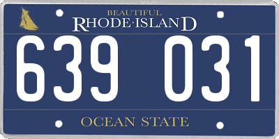 RI license plate 639031