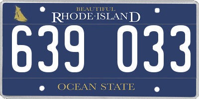 RI license plate 639033