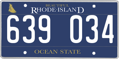 RI license plate 639034
