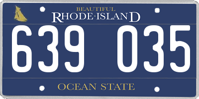 RI license plate 639035