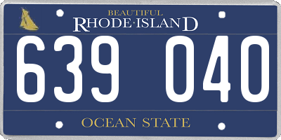 RI license plate 639040