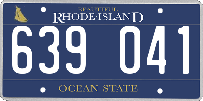 RI license plate 639041