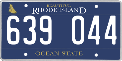 RI license plate 639044