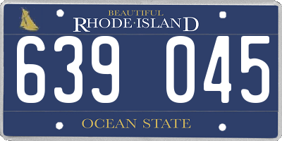 RI license plate 639045