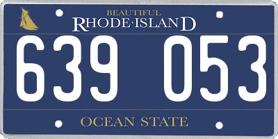 RI license plate 639053