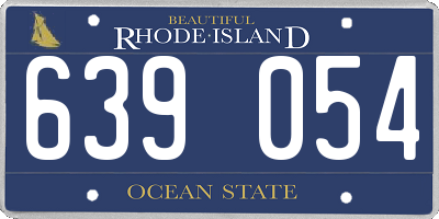 RI license plate 639054