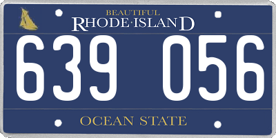 RI license plate 639056