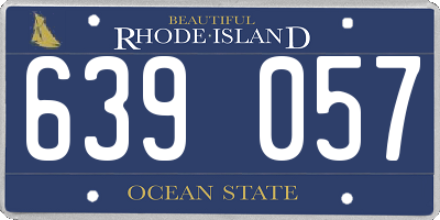 RI license plate 639057