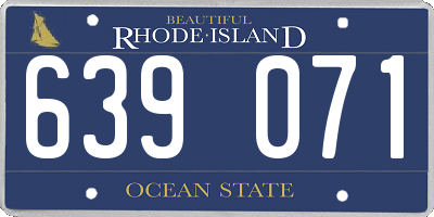 RI license plate 639071