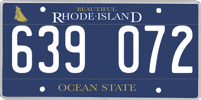 RI license plate 639072