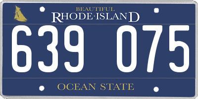 RI license plate 639075