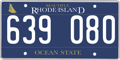 RI license plate 639080