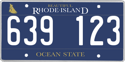 RI license plate 639123
