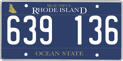 RI license plate 639136