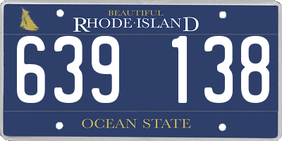 RI license plate 639138