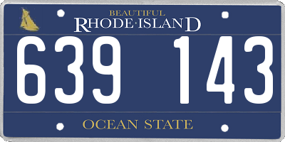 RI license plate 639143