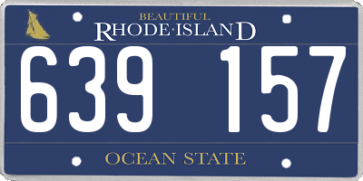 RI license plate 639157