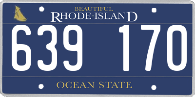RI license plate 639170