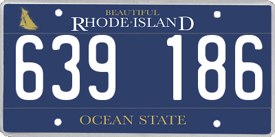 RI license plate 639186