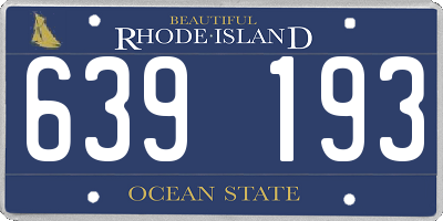 RI license plate 639193