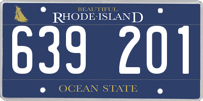 RI license plate 639201