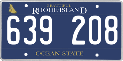 RI license plate 639208
