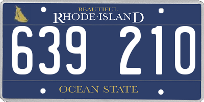 RI license plate 639210