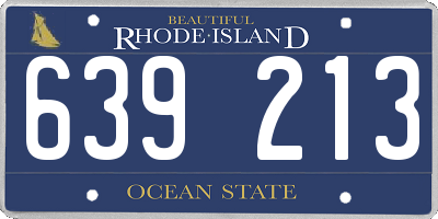 RI license plate 639213