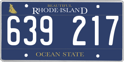 RI license plate 639217