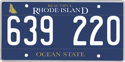 RI license plate 639220