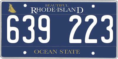 RI license plate 639223