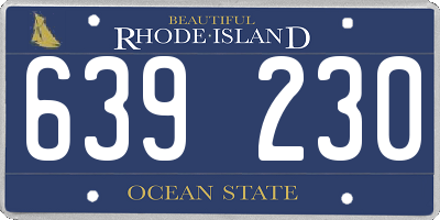 RI license plate 639230