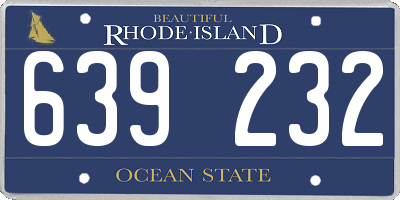 RI license plate 639232