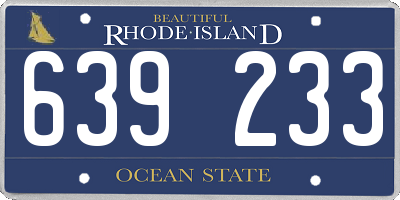 RI license plate 639233