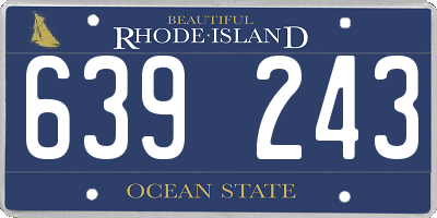 RI license plate 639243