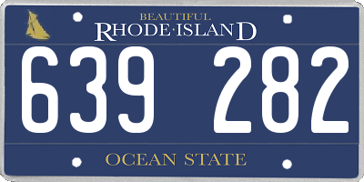 RI license plate 639282