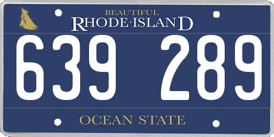 RI license plate 639289