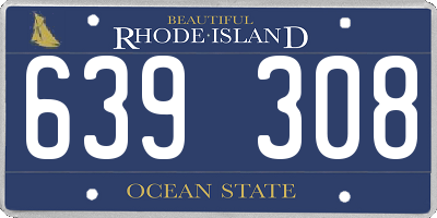 RI license plate 639308