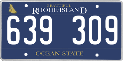 RI license plate 639309