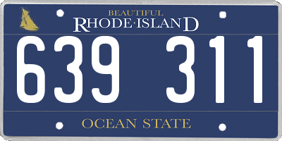 RI license plate 639311