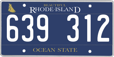 RI license plate 639312