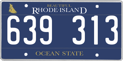 RI license plate 639313