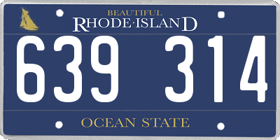 RI license plate 639314