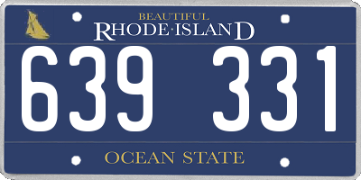 RI license plate 639331