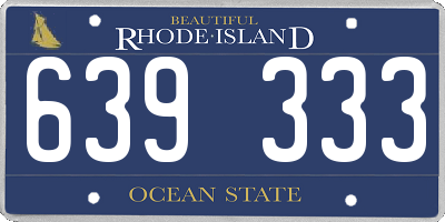 RI license plate 639333