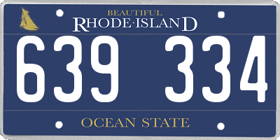 RI license plate 639334