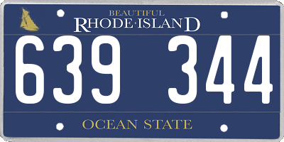 RI license plate 639344